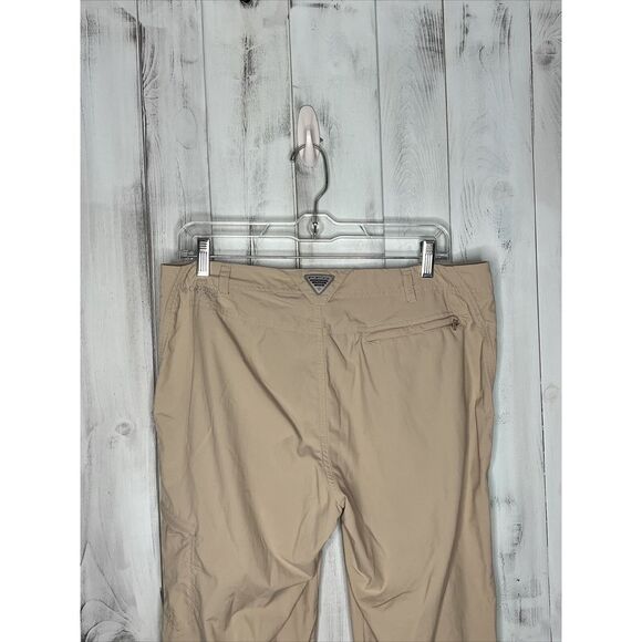 WOMENS COLUMBIA PFG BEIGE STRAIGHT LEG ARUBA ROLL UP‎ NYLON CONVERTIBLE PANTS 12 - Picture 9 of 16
